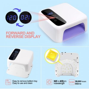 M&R 602pro lampe à ongles LED sans fil, séchoir à ongles sans fil, lumière à ongles LED rechargeable 72W, lampe à ongles à LED UV en gel portable avec capteur de réglage de la minuterie et écran LCD, lampe à ongles LED professionnelle pour le vernis en gel